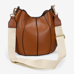 Bolso cubo cuero con doble asa