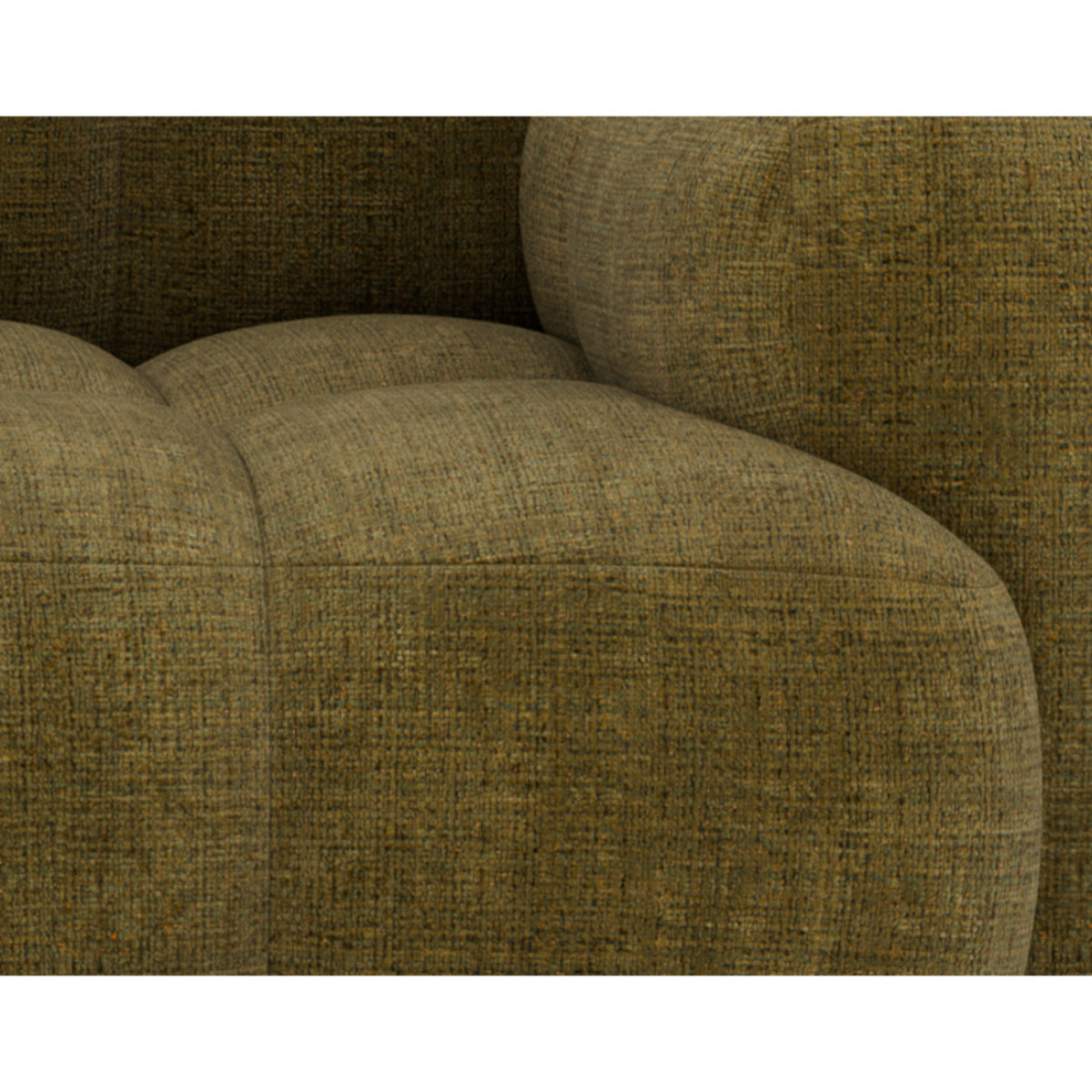 Grace - canapé modulable 3 places en velours texturé - Vert Olive