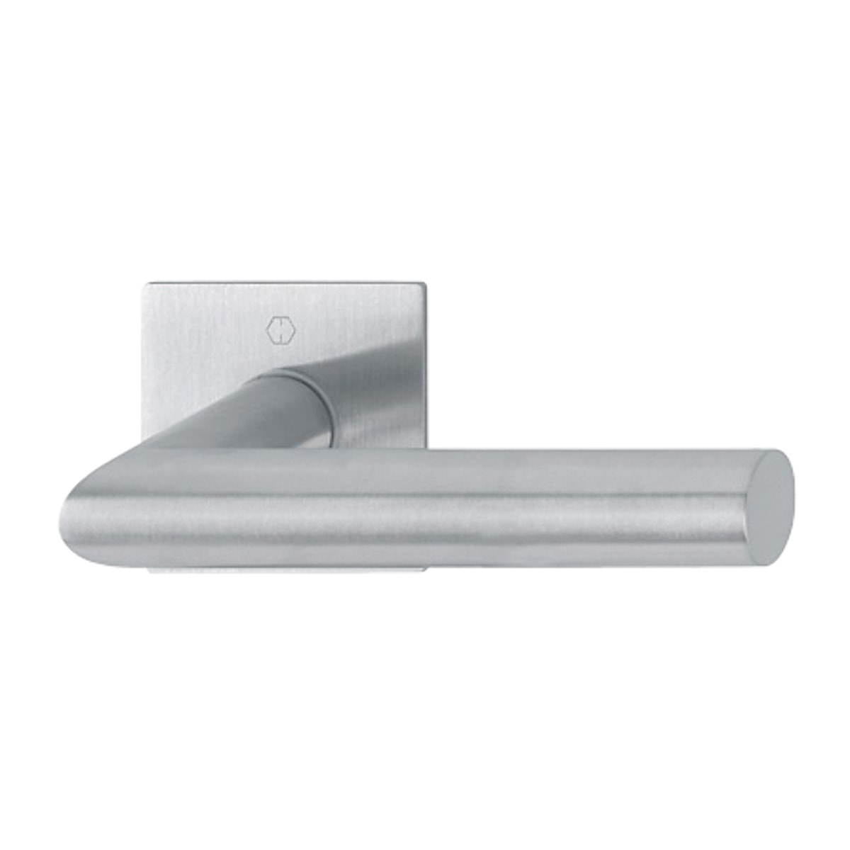 Paire de béquille sur rosace plate autocollante carrée Bec de cane Amsterdam Inox F69 - HOPPE - ROZ 3478448