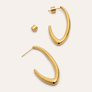 Pendientes Aro Gia Acero Baño Oro