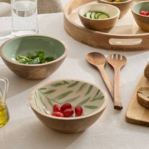 Saladier Inaya D25cm vert olive et manguier