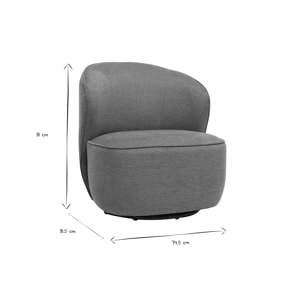 Fauteuil design pivotant en tissu effet velours texturé terre brûlée AMBER
