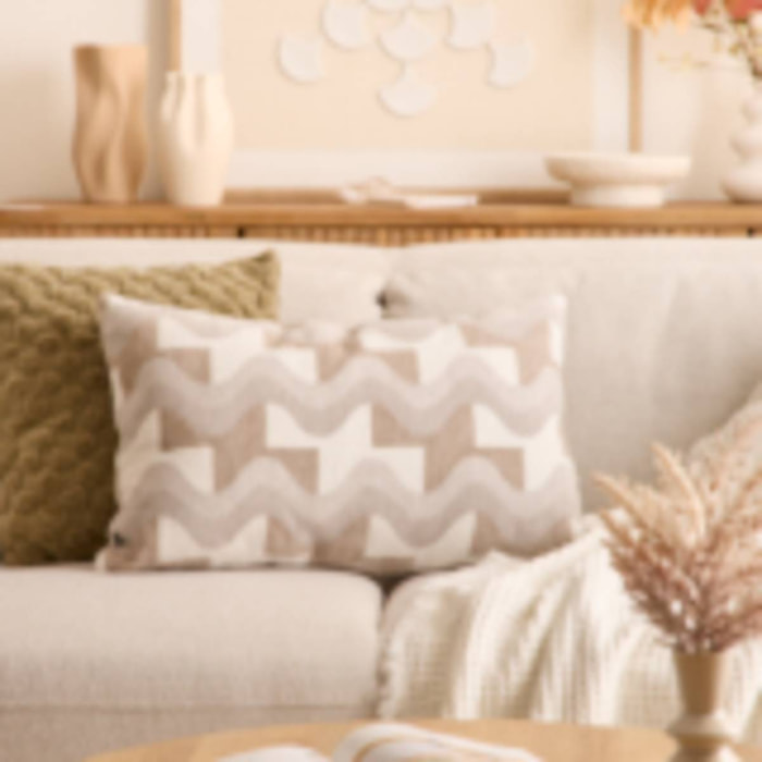 Coussin Floe beige lin 58x38cm