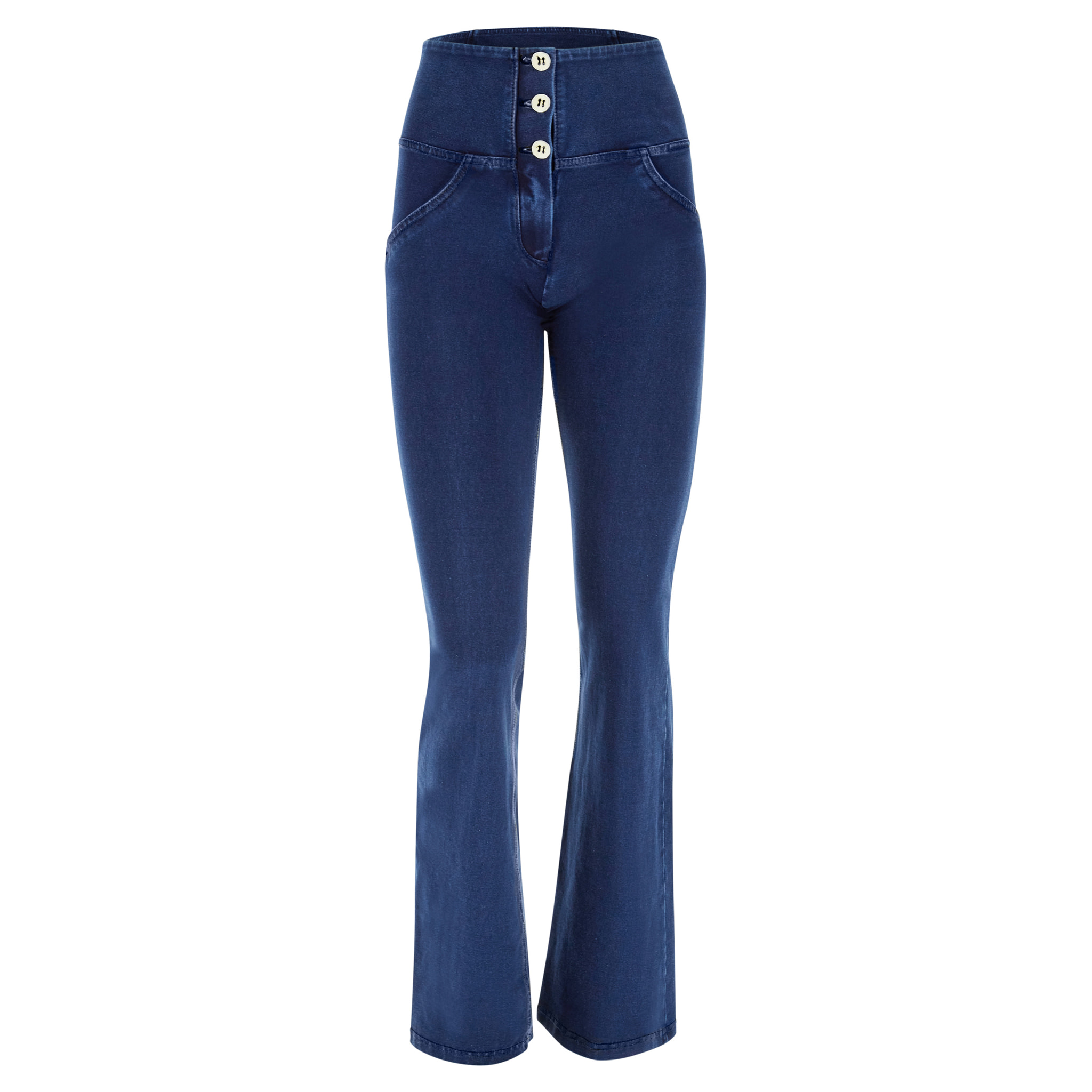 Jeggings push up WR.UP® flare vita alta in cotone organico