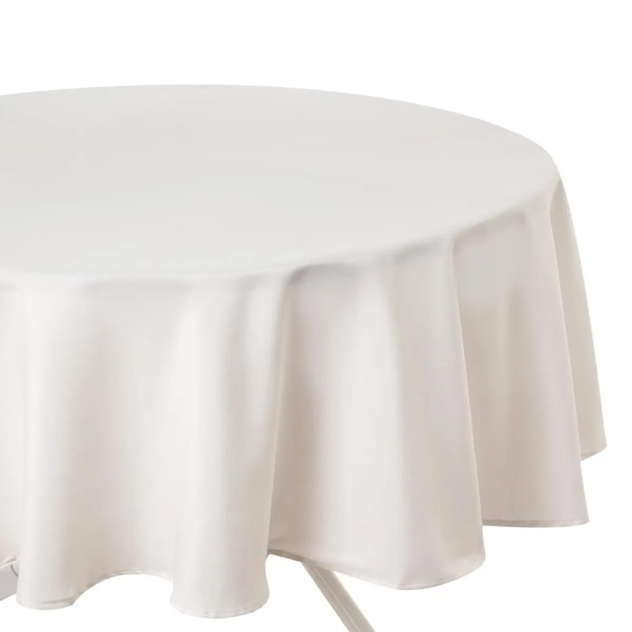 Nappe anti-tâche "Lallie" blanc ivoire D180cm