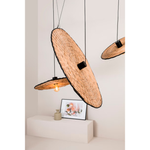 COSTAS 1000 Lampe suspension noire/rotin