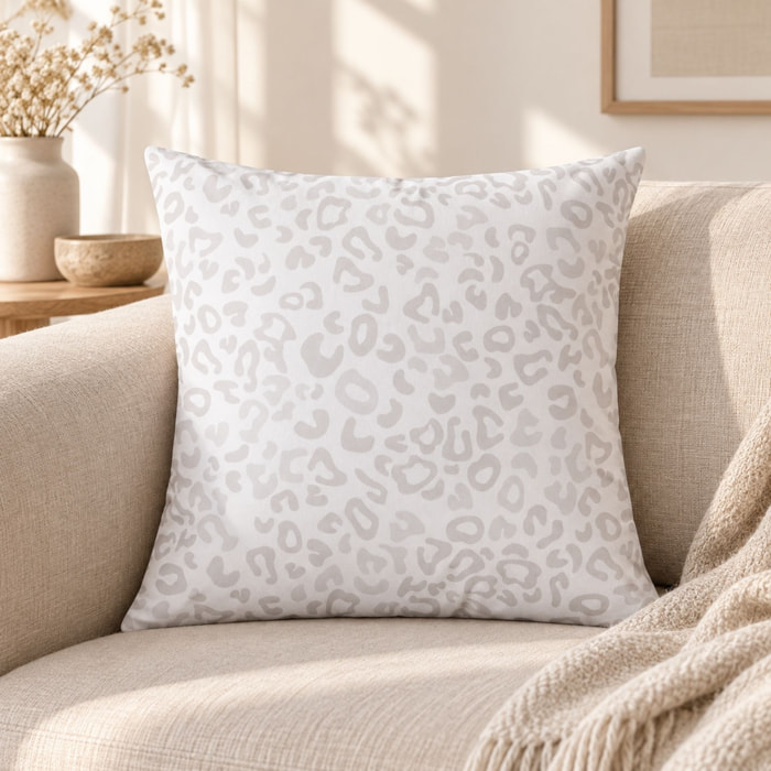 Coussin imprimé motif animalier - Beige