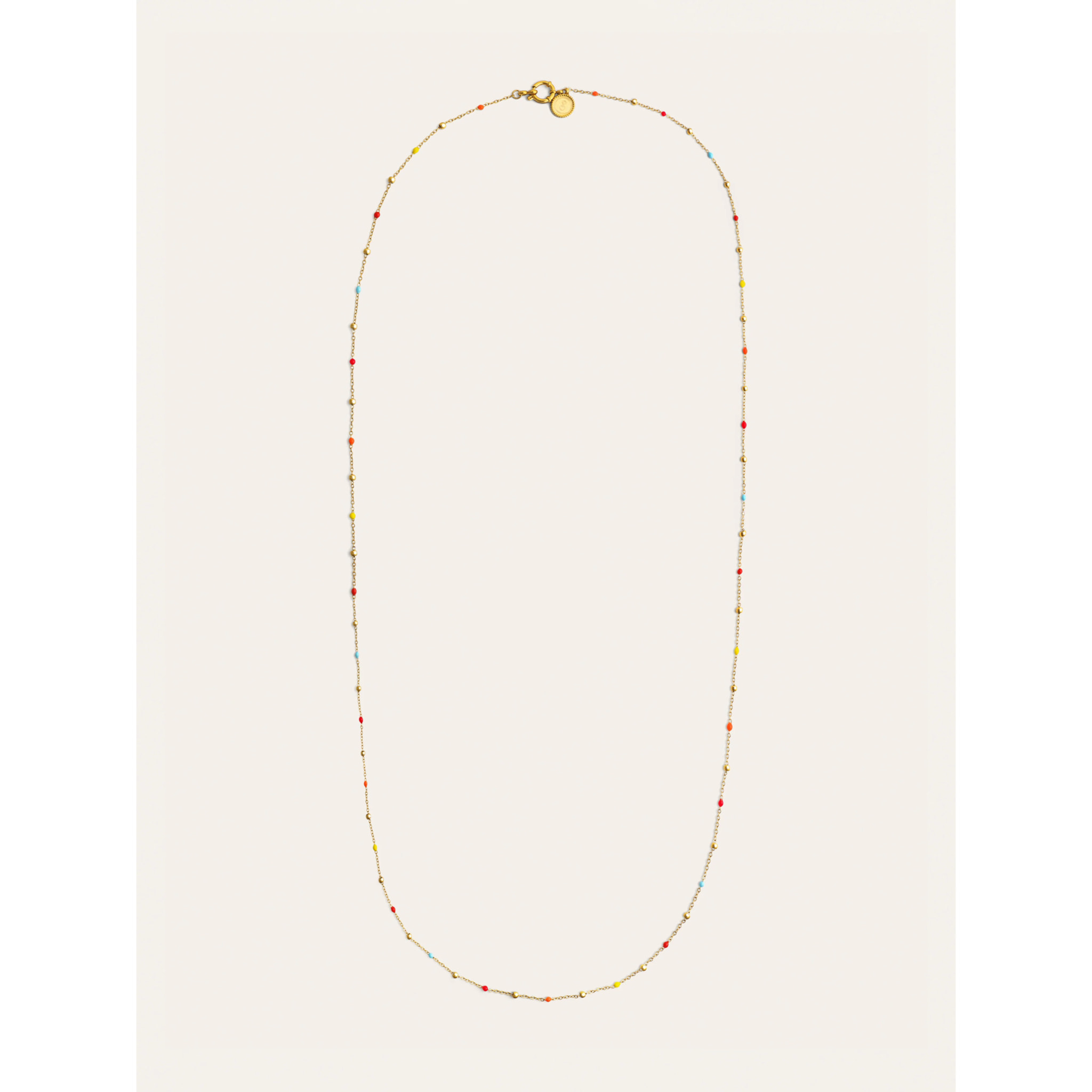 Collana Long Dots L Colors Enamel Acciao Placcato Oro