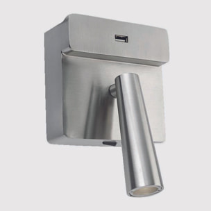 LEDS C4 Luz de lectura Gamma USB LED 3.5 Blanco cálido - 2700K ON-OFF Níquel satinado 123lm