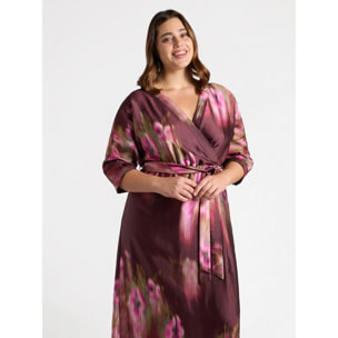 Fiorella Rubino - Vestito dalla stampa sfumata - Fucsia