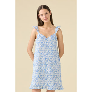 Camicia da notte donna estiva in cotone articolo bloom. Noidinotte