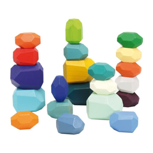 WOODEN STACKING STONES -21 pcs. - JUGUETE DE CONSTRUCCIÓN