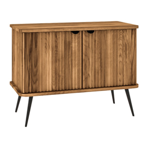 Buffet Bois Hêtre Massif Amalfi, 2 Portes, L.97 x P.46 x H.72 cm, Style Naturel