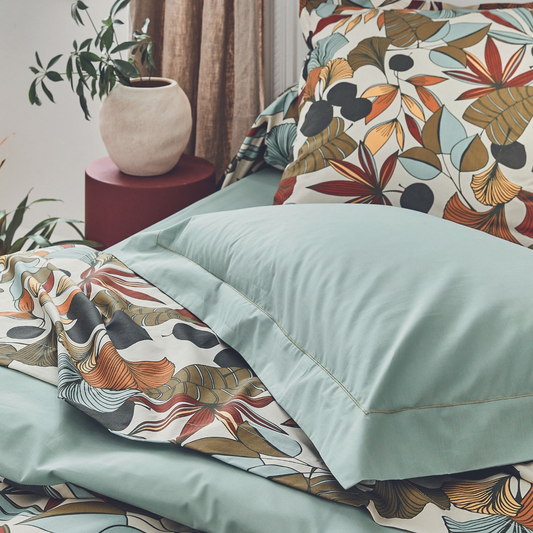 Drap plat esprit nature - Vert