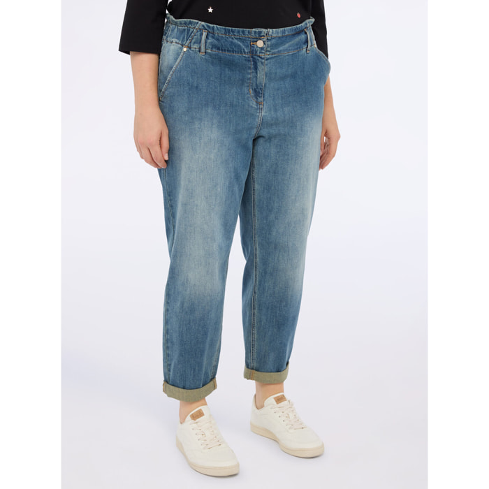 Fiorella Rubino - Jeans Balloon lavaggio vintage - Blu