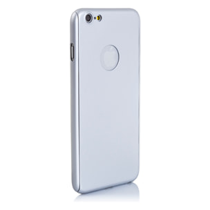 DAM FULL COVER+VETRO CUSTODIA PER IPHONE 6/6S PLUS ARGENTO 816 Cm. Color argento