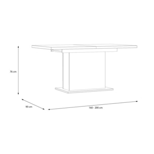 Table à manger extensible décor bois de chêne clair L160/200 cm - PRAO