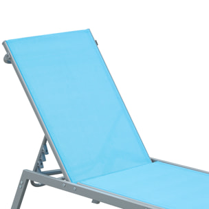 Bain de soleil transat design contemporain dossier inclinable multi-positions