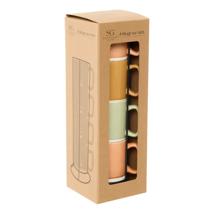 Rack 4 mugs Relax L12xp9,5xH36cm