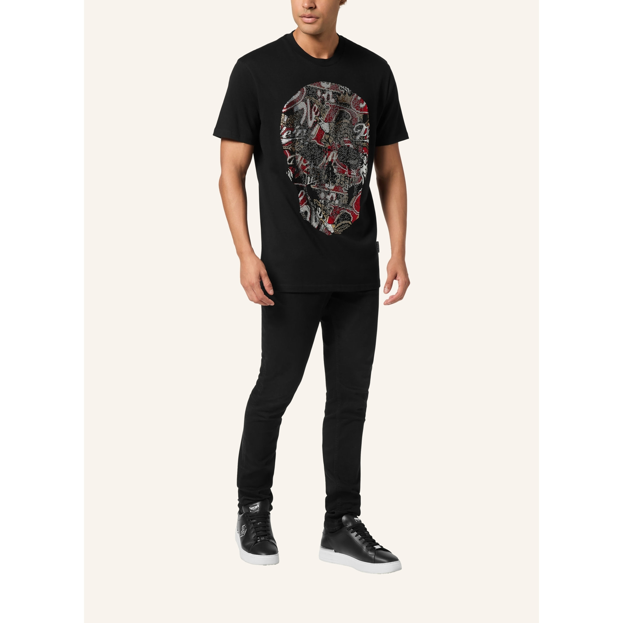 PHILIPP PLEIN Camiseta de cuello redondo y manga corta SKULL