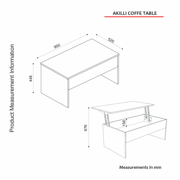 Mesa auxiliar,100% tablero de aglomerado rechapado en melamina, color blanco