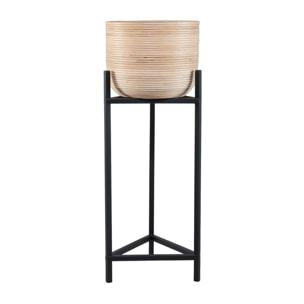 Cache pot en rotin pieds en métal noir 35cm h78-95cm LIMA