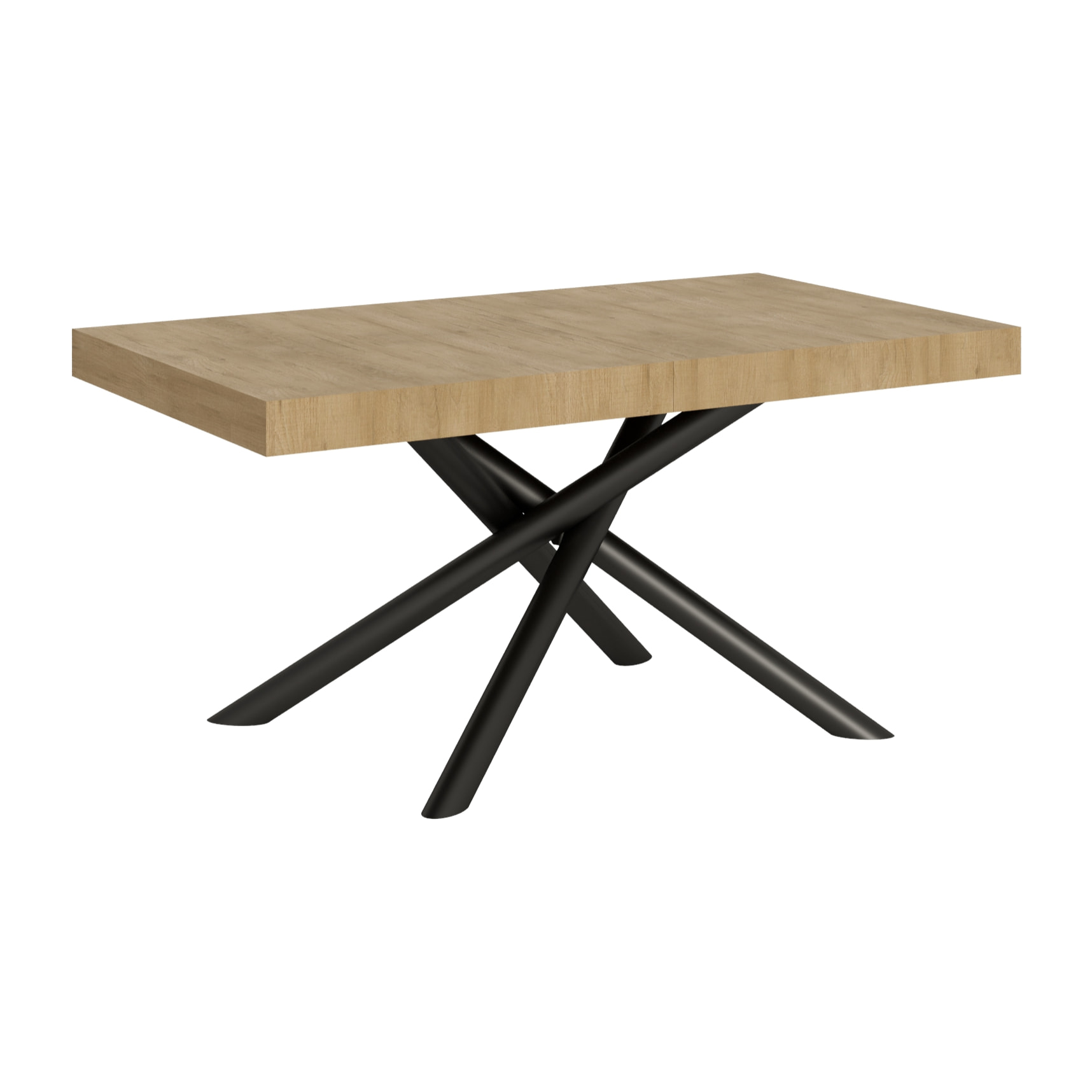 Table extensible 90x160/264 cm Famas Chêne Nature cadre Anthracite