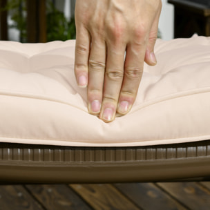 Conjunto de Cojines para Sillas de Comedor 42x42x5 cm Juego de 4 Piezas Cojines para Sillas de Jardín Impermeable con 2 Amarres de Fijación Crema