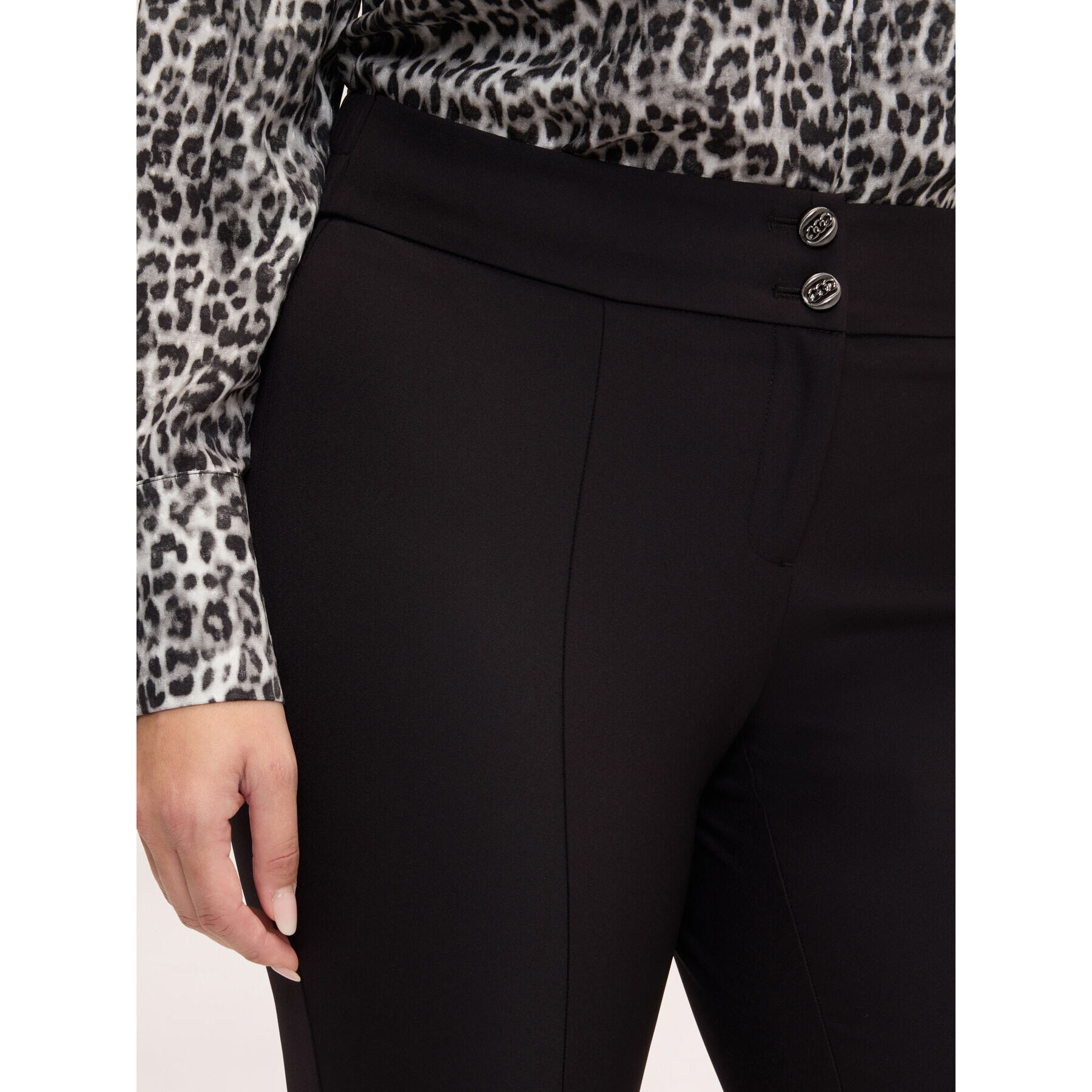 Fiorella Rubino - Pantaloni skinny con zip al fondo - Nero