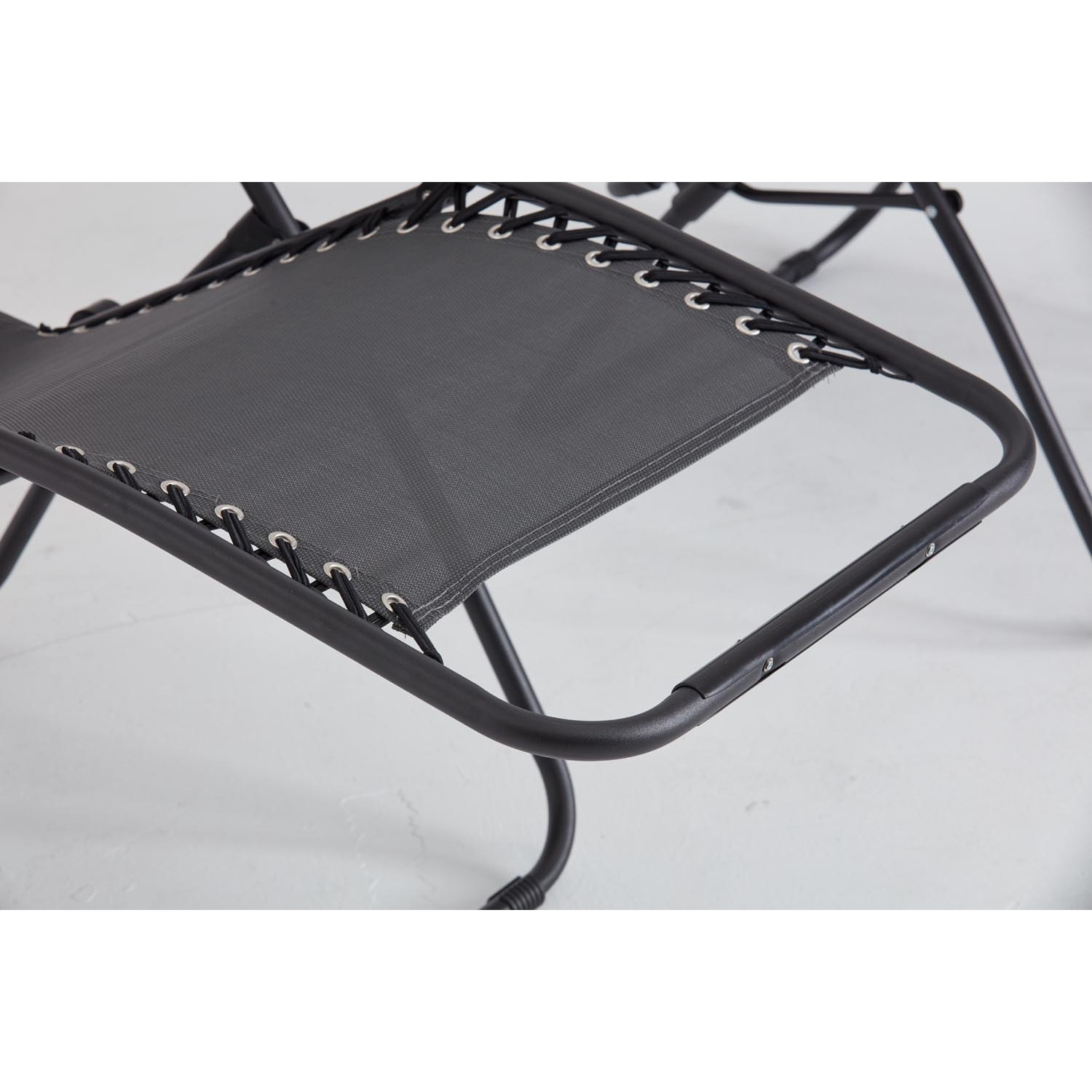 Lot de 2 transats inclinables noir et gris foncé ANALU