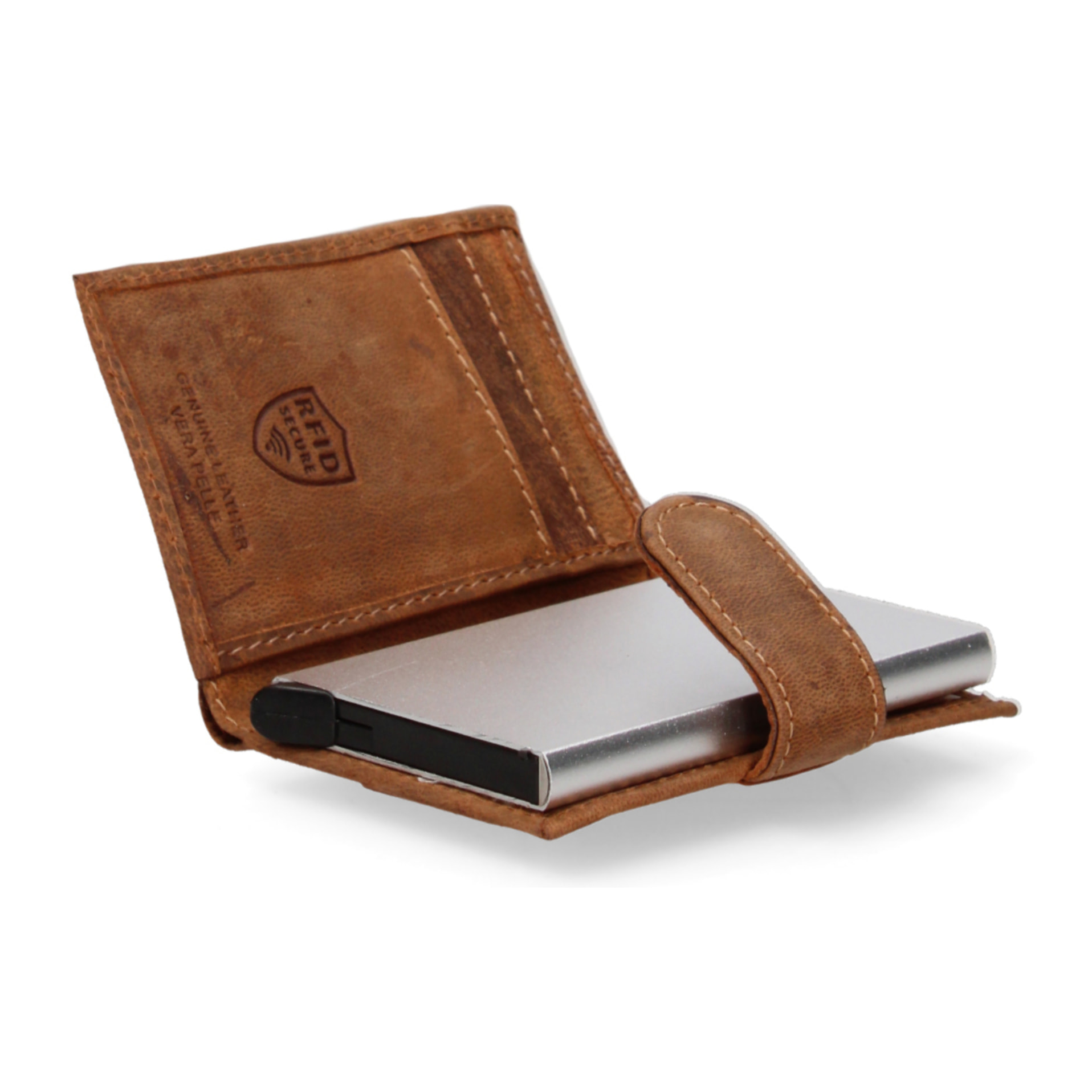 Portafoglio  da uomo In Vera pelle Made in Italy 7x10x2,5 cm