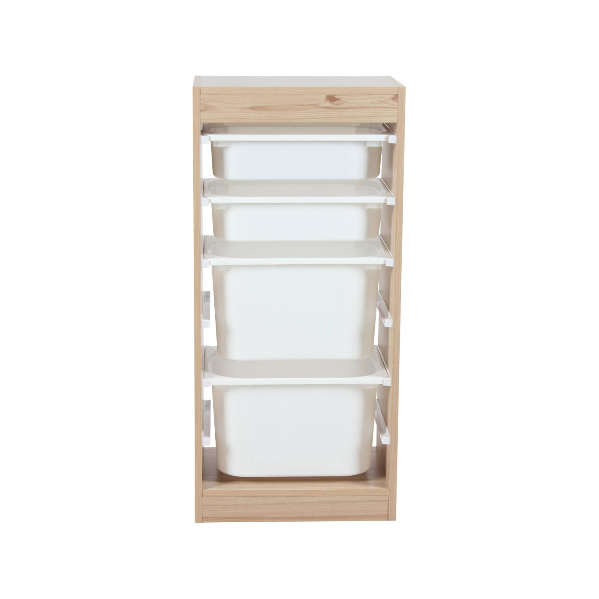 Meuble de rangement enfant 4 bacs de rangement (lot de 2) SORA X2
