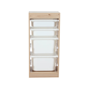 Meuble de rangement enfant 4 bacs de rangement (lot de 2) SORA X2