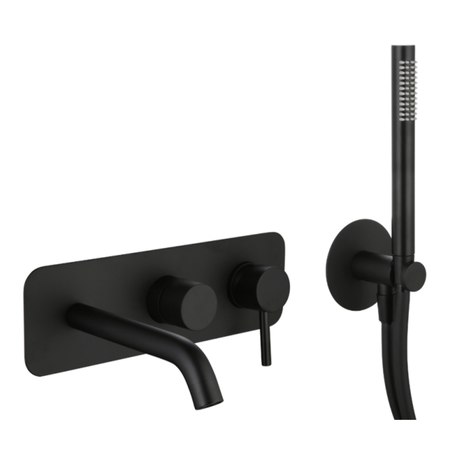 Mitigeur bain douche mécanique mural + douchette 1 jet + corps encastré PAINI Cox noir mat