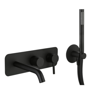 Mitigeur bain douche mécanique mural + douchette 1 jet + corps encastré PAINI Cox noir mat