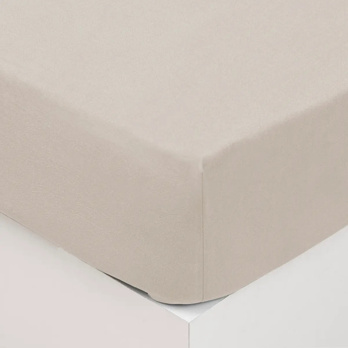 Drap-housse en coton lavé - ivoire 160x200 cm