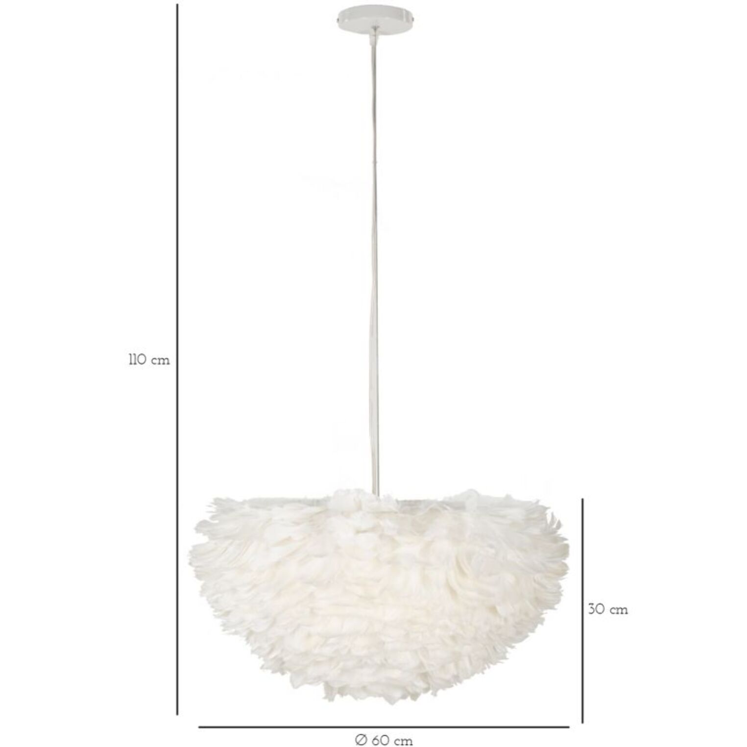 LAMPADARIO FEATHER CM Ø 60X30 (altezza con filo cm 110)