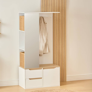 Vestiaire Luma rectangulaire 80x170cm blanc