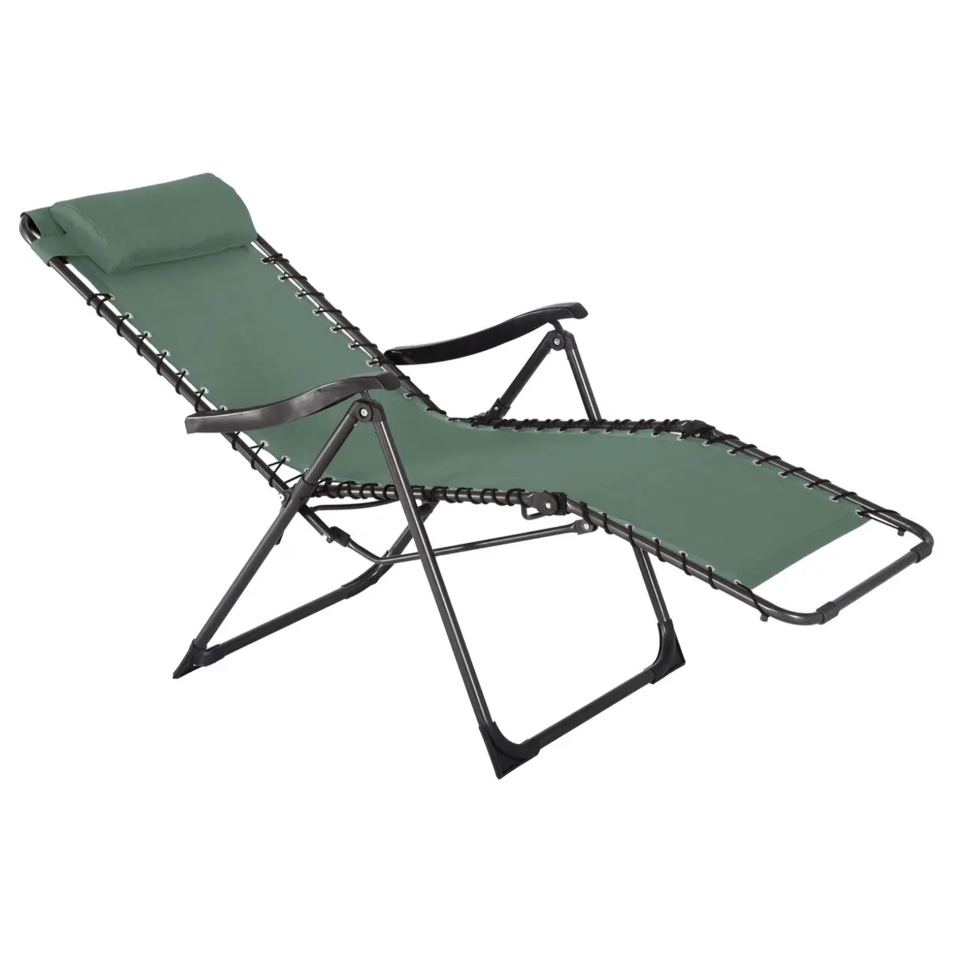 Fauteuil relax de jardin "Silos" vert olive acier traité époxy en texaline