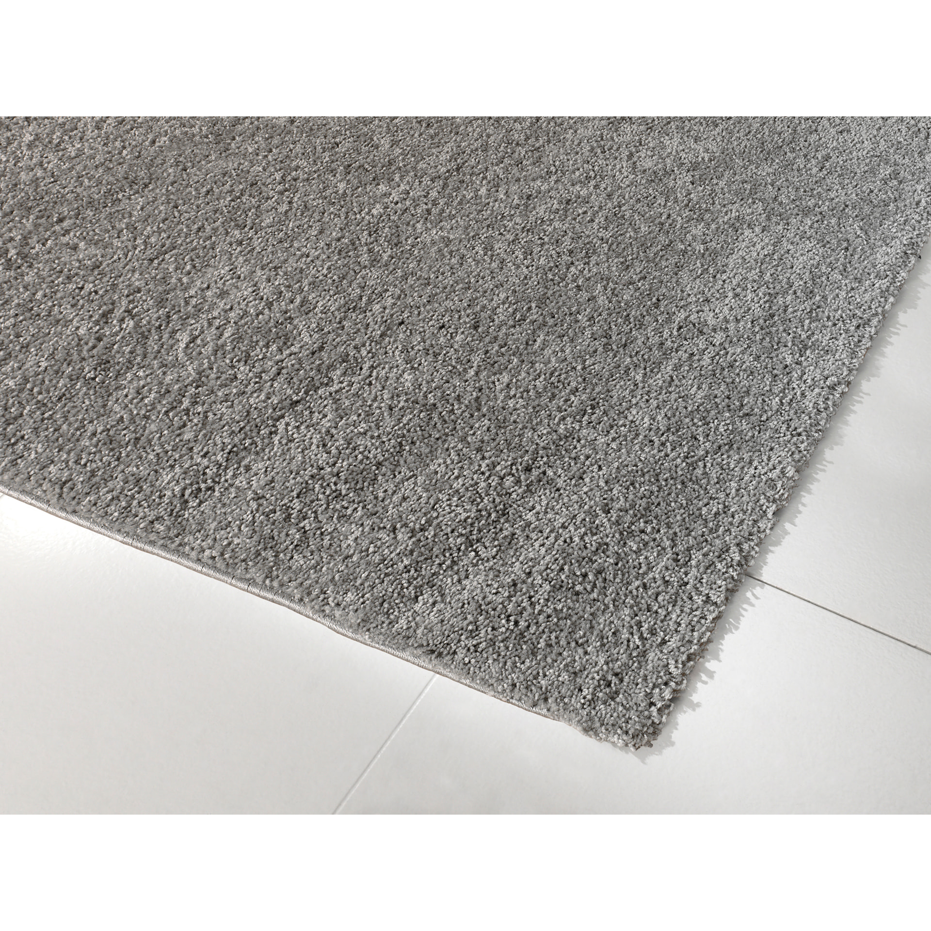 Uni - tapis de salon en laine artificielle gris