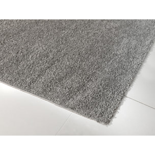 Uni - tapis de salon en laine artificielle gris