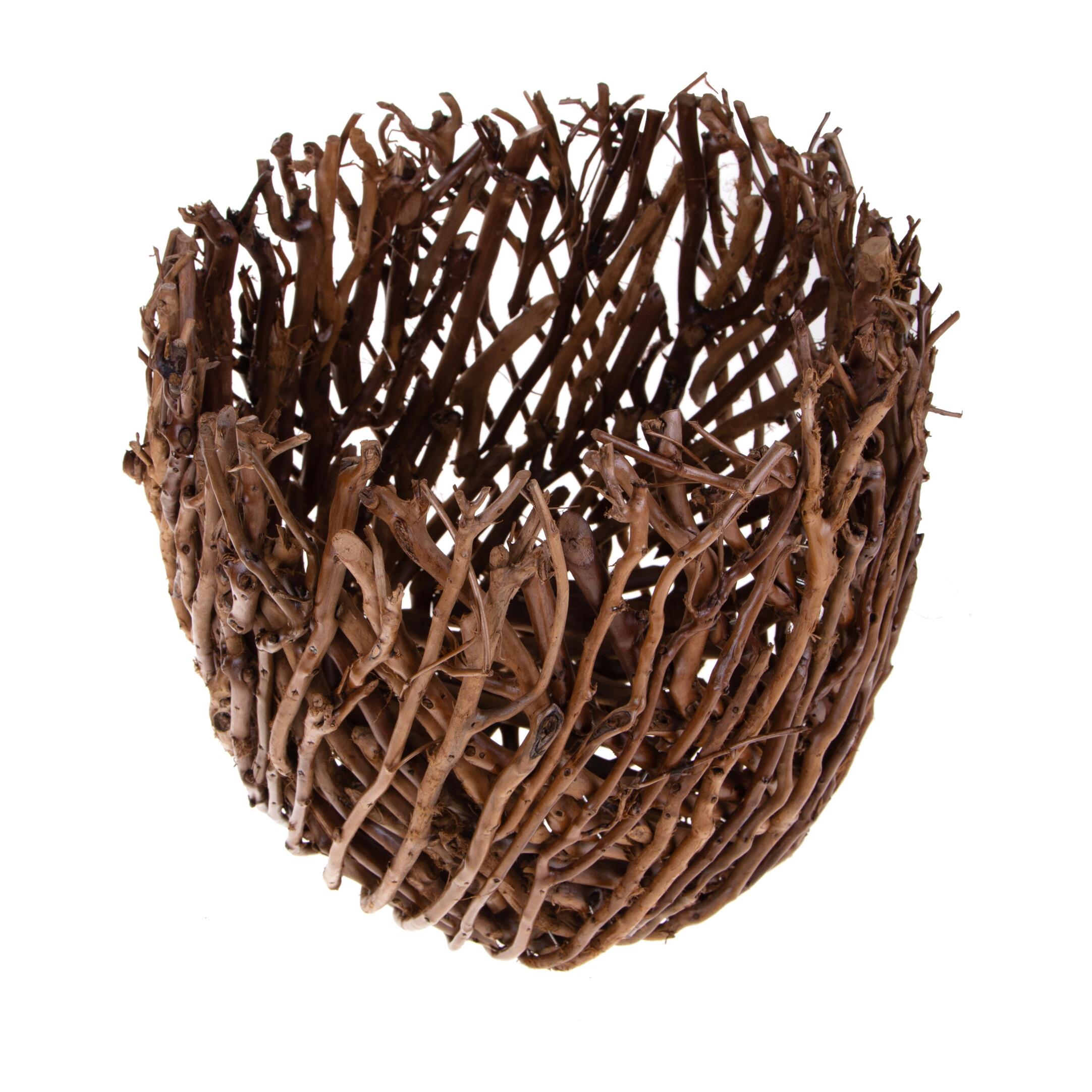 Set di 2 cachepot con stecchi naturali - Pezzi 1 - Marrone - 33XH30X33cm - Bianchi Dino