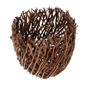 Set di 2 cachepot con stecchi naturali - Pezzi 1 - Marrone - 33XH30X33cm - Bianchi Dino