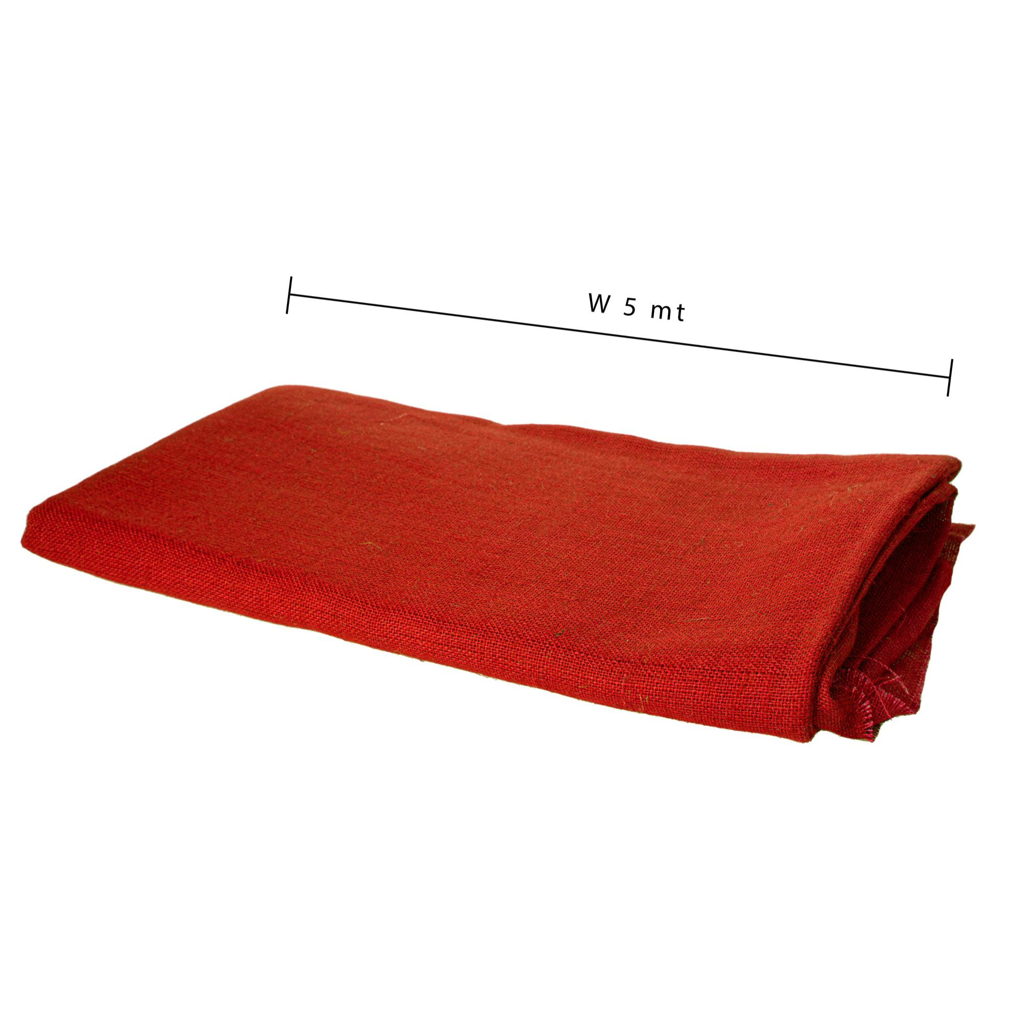 telo di juta colorata. misure 5 X 1,2 Mt - Pezzi 1 - 500X120X0,1cm - Colore: Rosso - Bianchi Dino - Decorazioni Varie