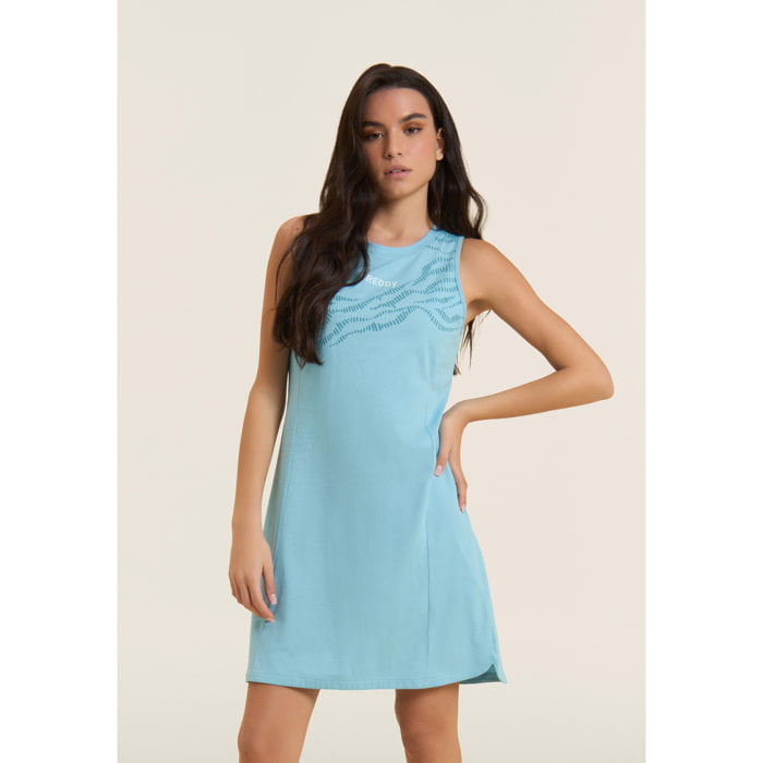 Abito con Motivo Grafico e Dettaglio Cut-Out