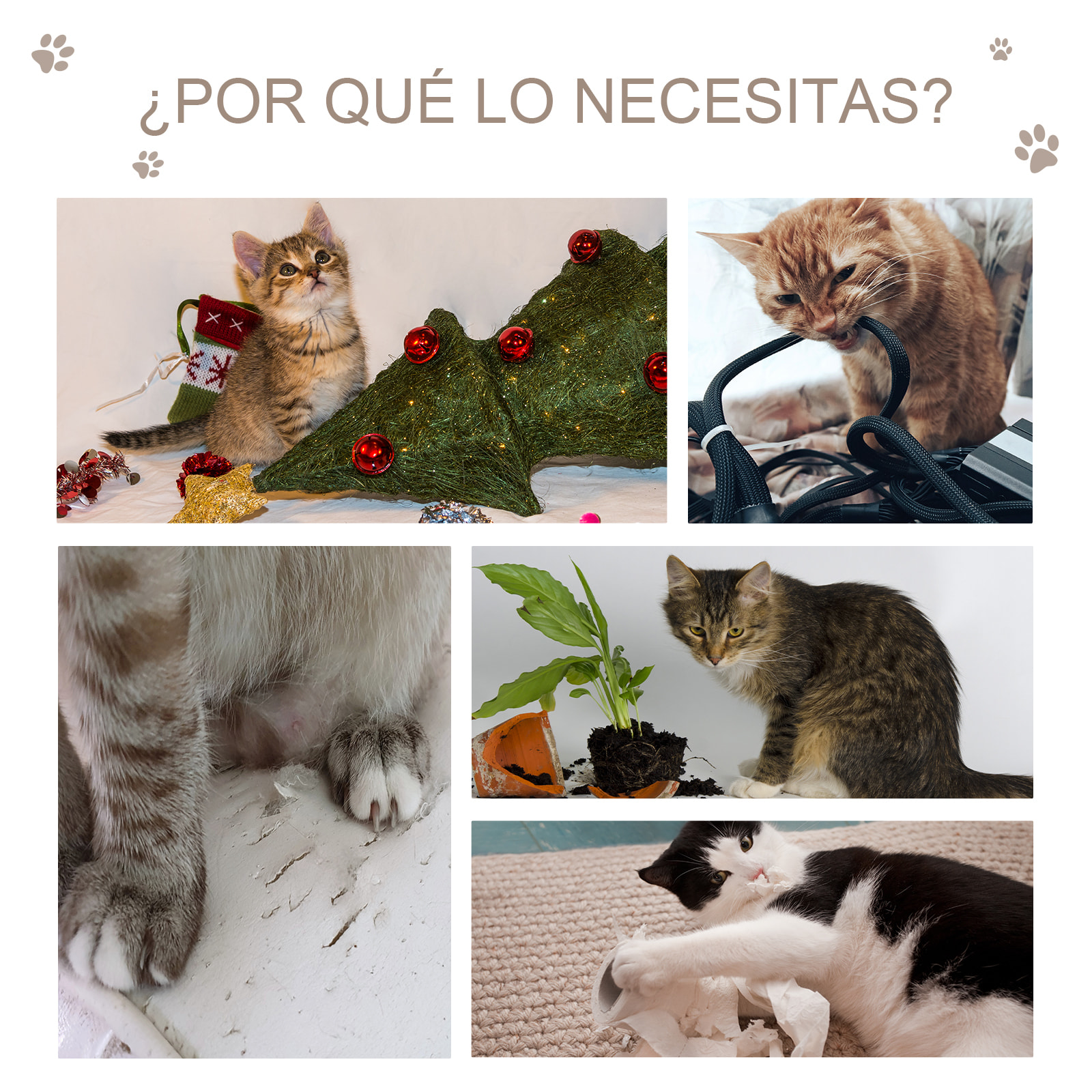 Árbol Rascador para Gatos Altura 114 cm Árbol para Gatos Torre para Gatos con Postes de Sisal 3 Plataformas Casita y 2 Bolas Colgantes Gris Claro