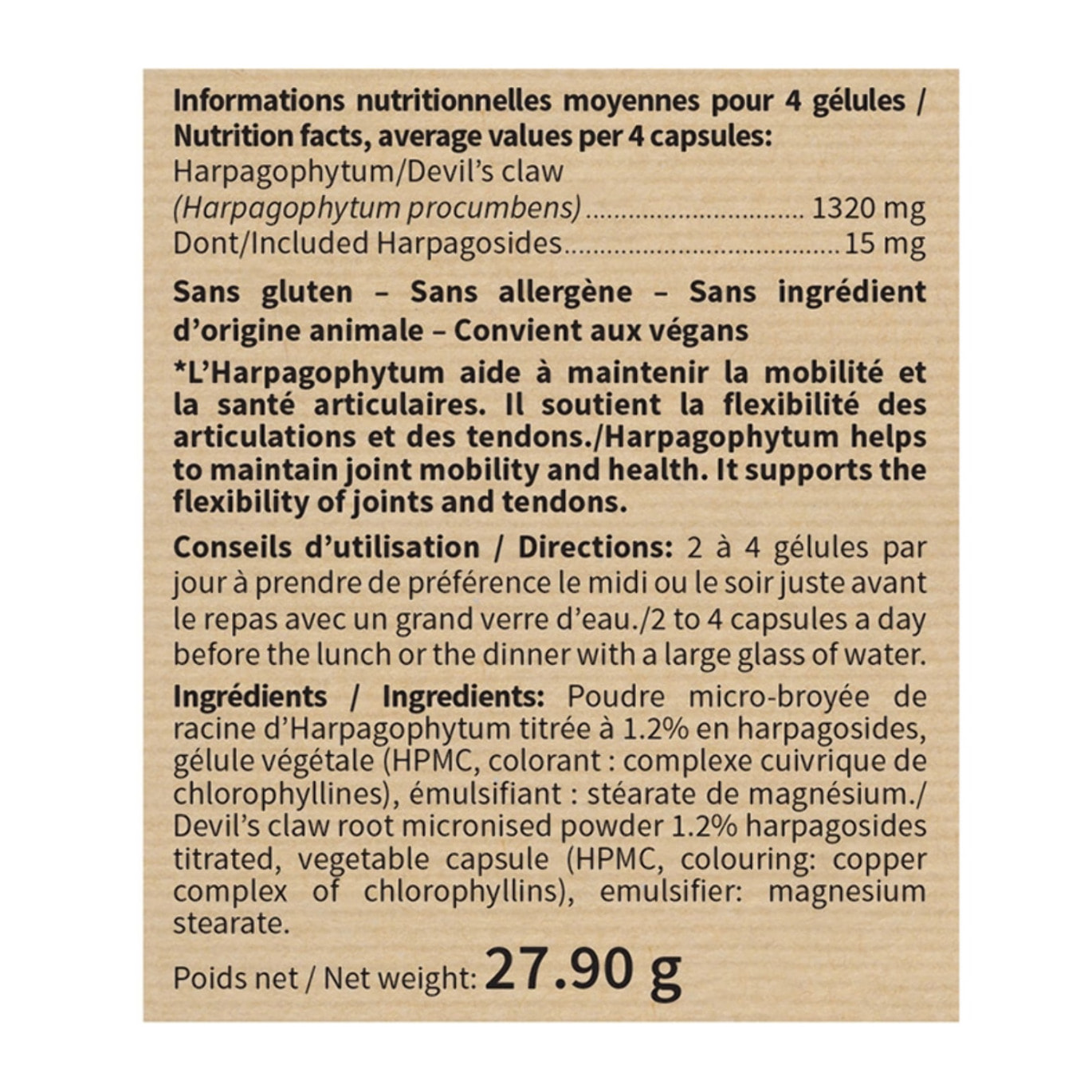 NUTRI EXPERT - Harpagophytum - Favorise la Mobilité Articulaire - Améliore la Flexibilité des Articulations et Tendons - Soulage les Douleurs Articulaires - Végan - 60 Gélules