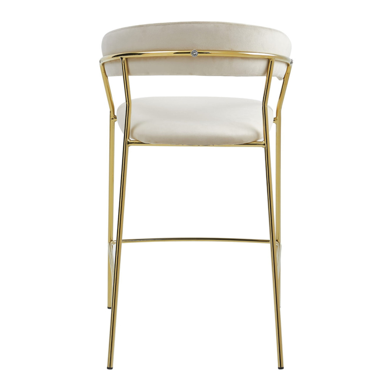 Set di 2 sgabelli bar Badia in velluto beige e gambe dorate