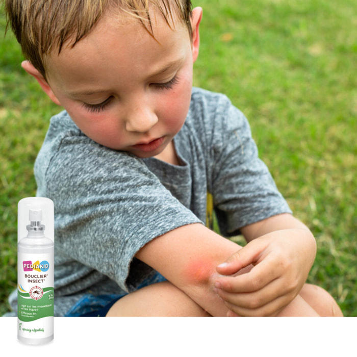 PEDIAKID - Bouclier Insect'- Spray Répulsif aux Huiles Essentielles - Contre les moustiques, tiques et guêpes - Dès 3 mois - Lot de 3 Flacons 100ml