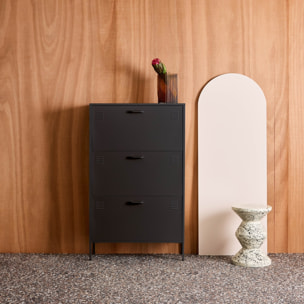 Meuble à chaussures industriel métal 3 abattants ALABAMA